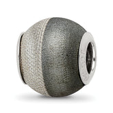 Sterling Silver Reflections Laser Etched and Black Matte Bead